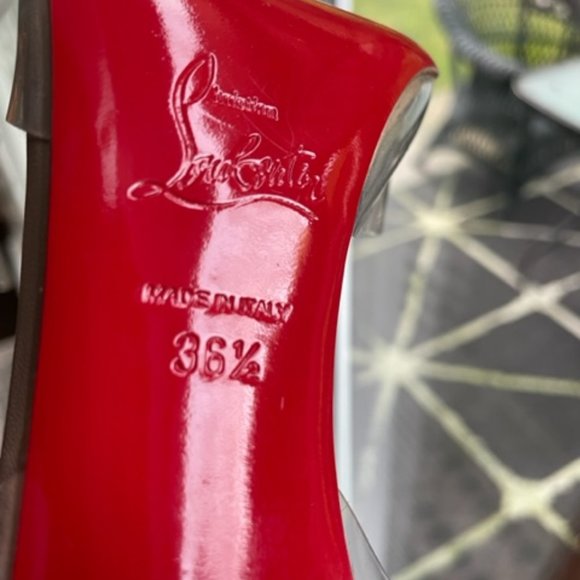 Christian Louboutin Nude Leather Studded Heels - Picture 5 of 5